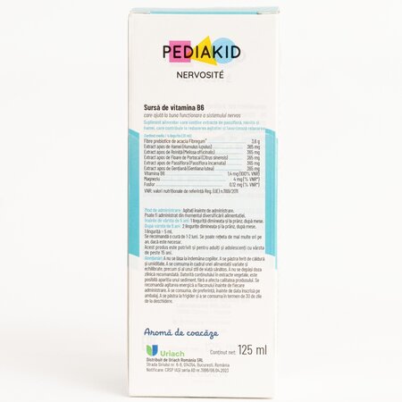 Sirop coacaze negre pentru nervozitatea la copii Nervosite, 125 ml, Pediakid 721505