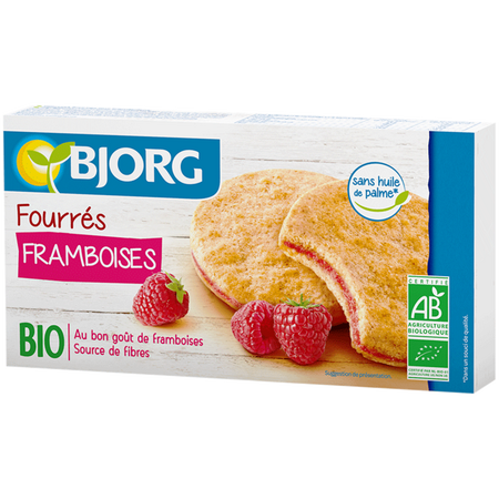 Biscuiti bio cu zmeura, 175 g, Bjorg