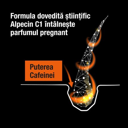 Sampon cu cafeina impotriva caderii parului C1 Black Edition, 250 ml, Alpecin 721328