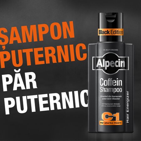 Sampon cu cafeina impotriva caderii parului C1 Black Edition, 250 ml, Alpecin 721327