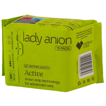 Absorbante de zi si noapte 3 picaturi Active, 180mm, 15 bucati, Lady Anion 719748