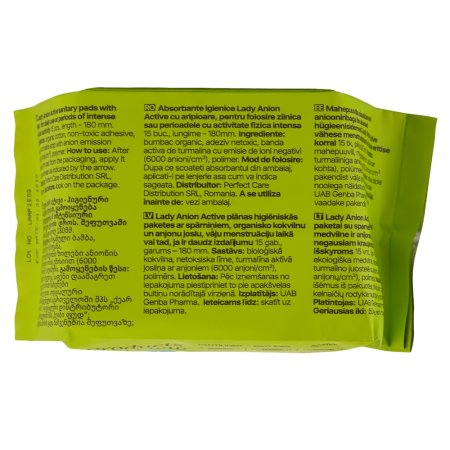 Absorbante de zi si noapte 3 picaturi Active, 180mm, 15 bucati, Lady Anion 719752