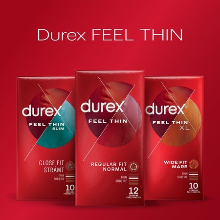 Prezervative Feel Thin, 12 bucati, Durex 606693