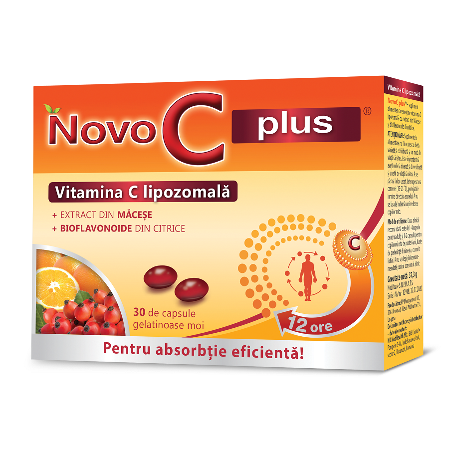 Vitamina C lipozomala Novo C plus, 30 capsule, ND Medhealth