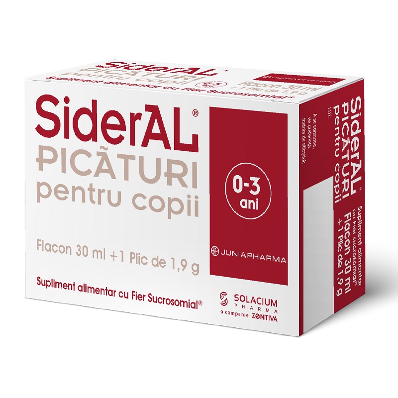 Picaturi pentru copii SiderAL, flacon 30 ml + plic 1,9 grame, Solacium Pharma