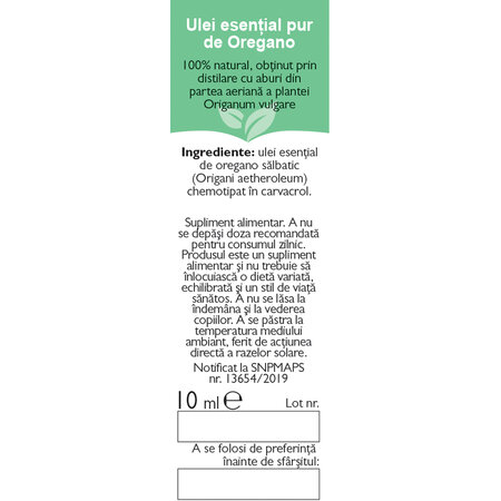Ulei esential de oregano (R53), 10ml, Fares 621122