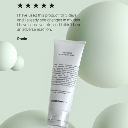 Masca de noapte anti-aging cu Niacinamide si Retinol, 75 ml, Transparent Lab 645669