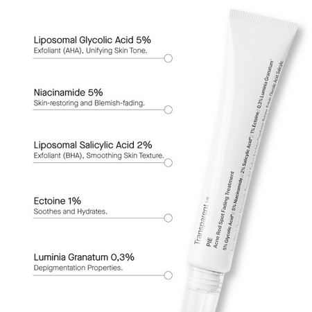 Tratament local pentru semne rosii postacneice cu AHA, Niacinamide si BHA, 30ml, Transparent Lab 645636