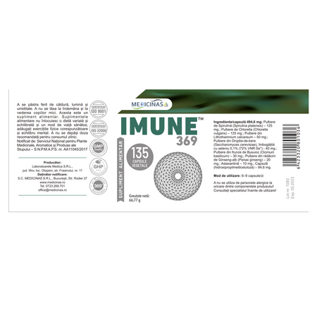 Imune 369, 135 capsule vegetale, Medicinas 713847
