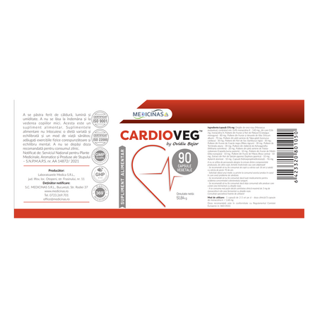 Cardioveg, 90 capsule, Medicinas 713618