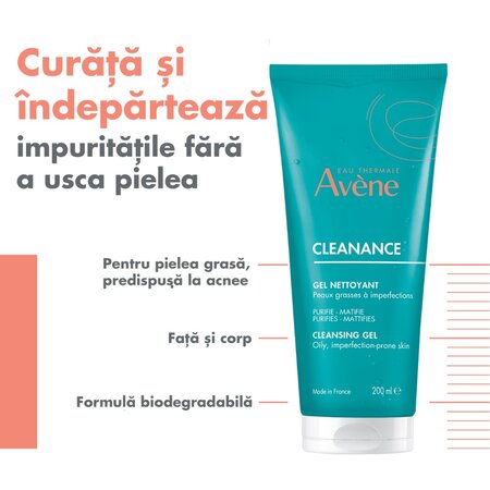 Gel de curatare pentru ten gras cu tendinta acneica Cleanance, 200 ml, Avene 610400