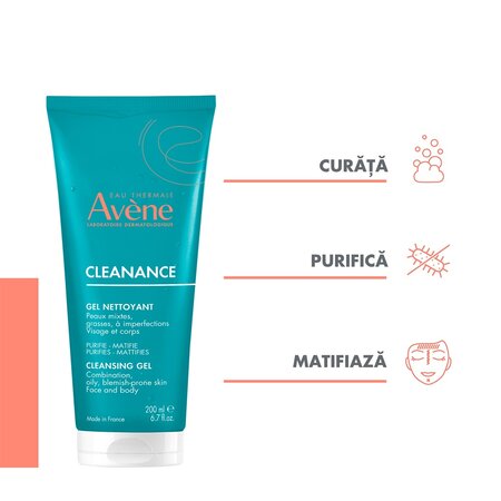 Gel de curatare pentru ten gras cu tendinta acneica Cleanance, 200 ml, Avene 610399