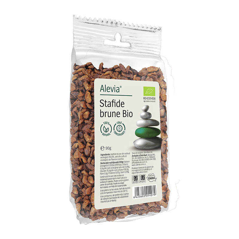 Stafide brune Bio, 90 g, Alevia