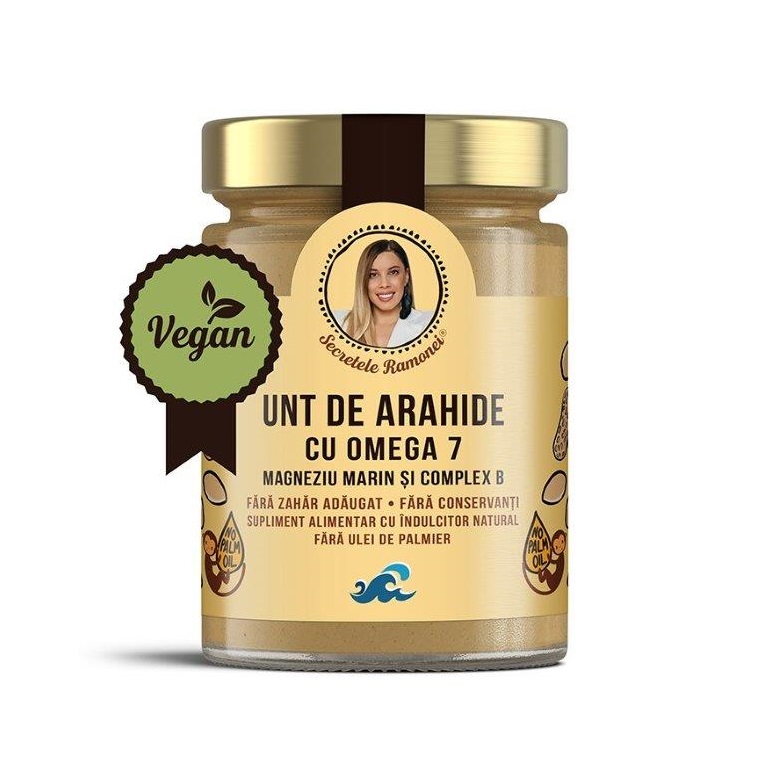 Crema de arahide cu Omega 7, magneziu marin si complex B, Secretele Ramonei, 350g, Remedia