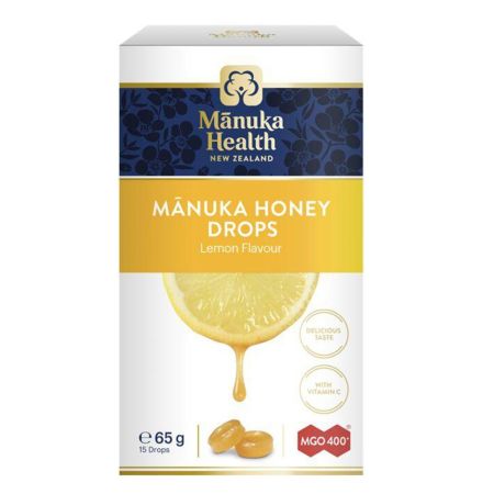 Bomboane cu miere de Manuka MGO 400+ si aroma naturala de lamaie, 65 g, Manuka Health