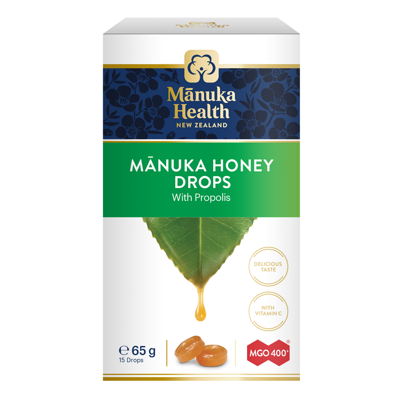 Bomboane cu miere de Manuka MGO 400+ si propolis, 65 g, Manuka Health 