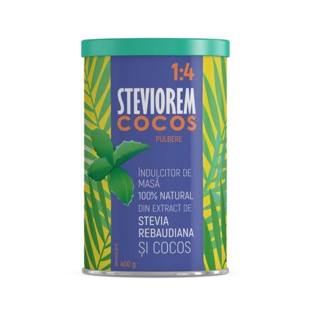 Steviorem cocos 1-4 pulbere, 400g, Remedia