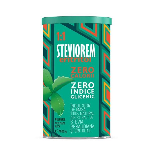 Steviorem eritritol 1-1 pulbere, 1000g, Remedia