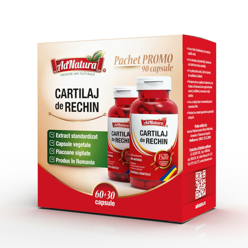 Pachet Cartilaj de Rechin, 60 + 30 capsule, AdNatura