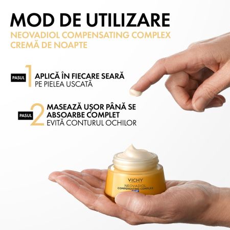 Crema de noapte cu efect de redensificare si revitalizare Neovadiol Compensating Complex, 50 ml, Vichy 675035