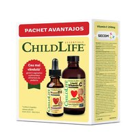 Kit de imunitate pentru copii Vitamin C ChildLife, 118.5 ml + Vitamin D3 ChildLife, 29.60 ml, Secom