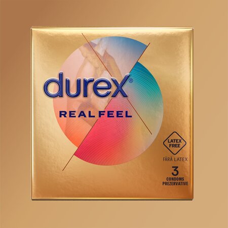 Prezervative Real Feel, 3 bucati, Durex 606862