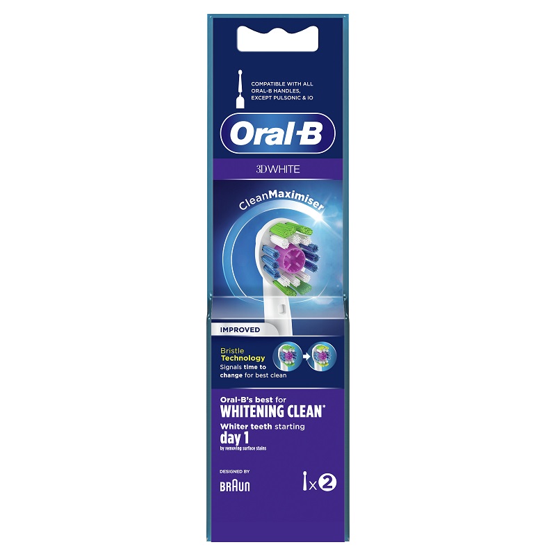 Rezerve pentru periuta de dinti electrica 3D White, 2 bucati, Oral-B