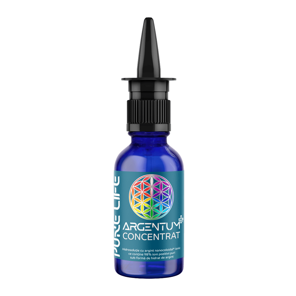 Argint nanocoloidal Argentum+ Concentrat 35PPM, 30 ml, Pure Life