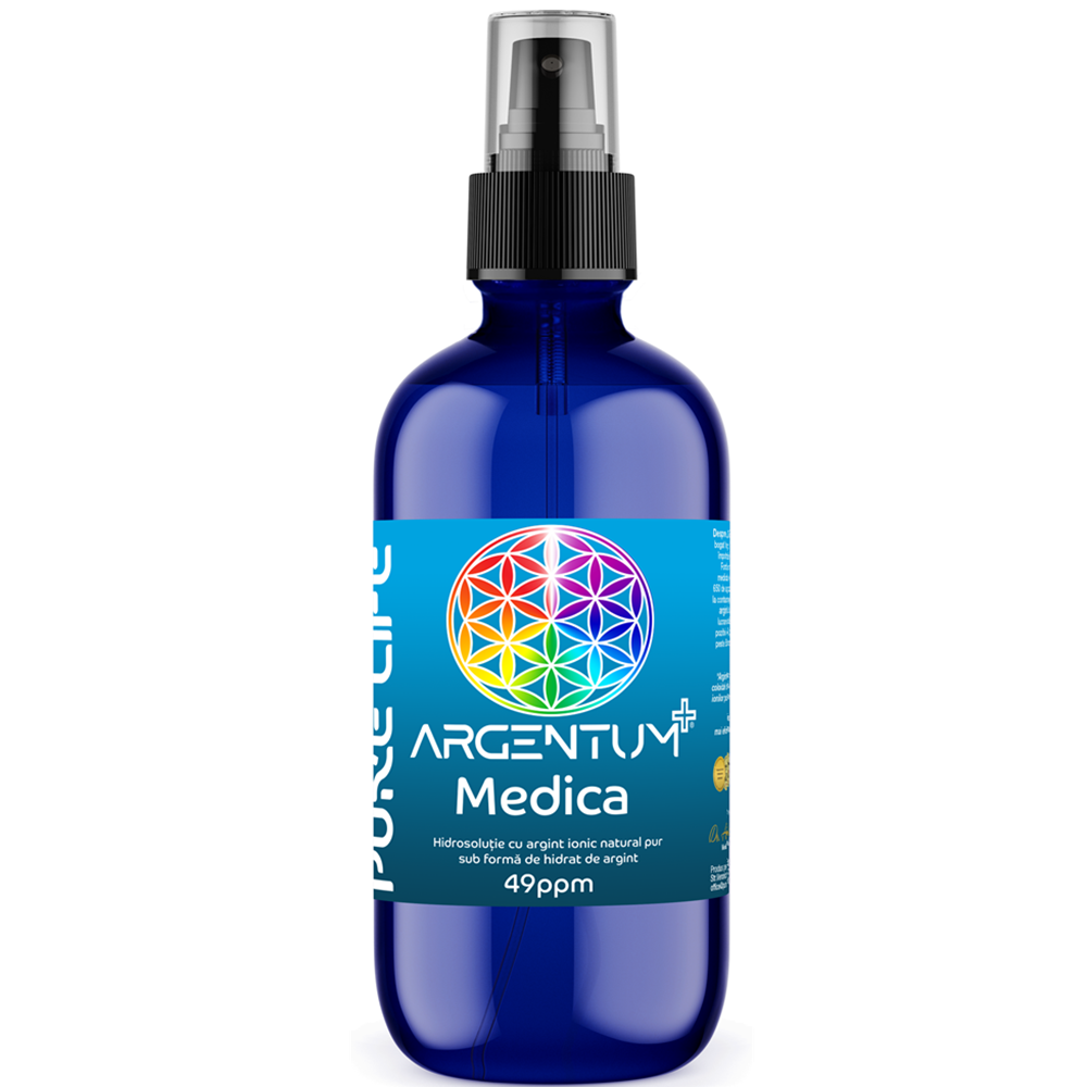 Hidrosolutie cu argint ionic Argentum+ Concentrat, 120 ml, Pure Life