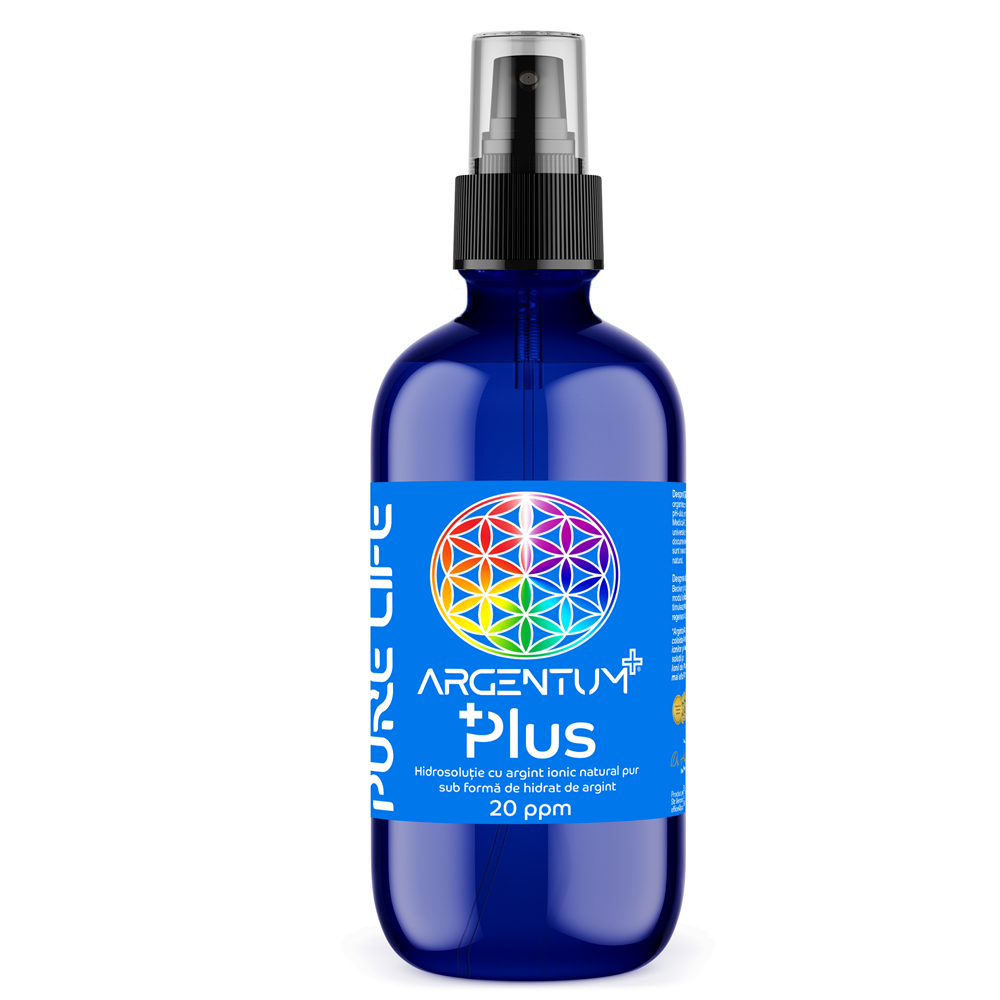 Hidrosolutie cu argint ionic Argentum+ Plus, 120 ml, Pure Life