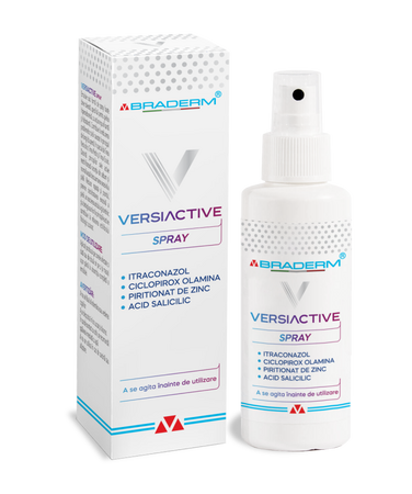 Spray cu emulsie fluida pentru corp si scalp Versiactive, 100 ml, Braderm