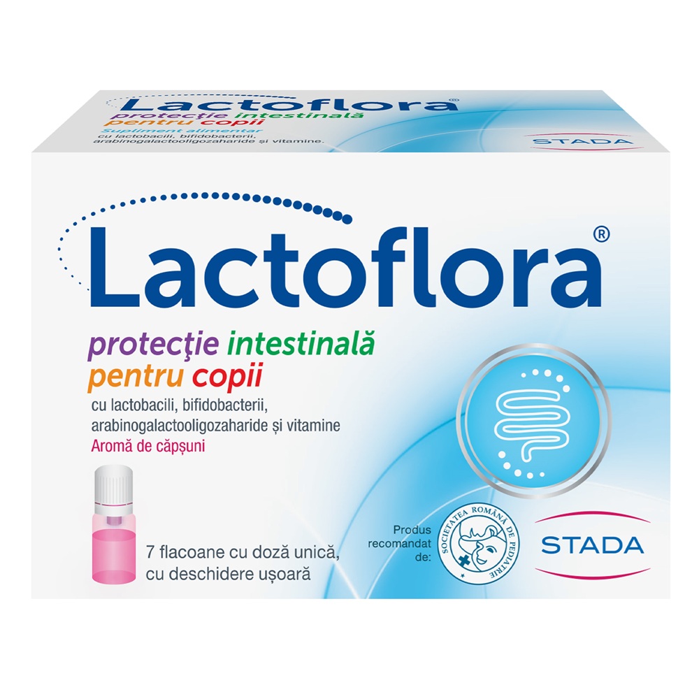 Protector intestinal pentru copii Lactoflora, 7 flacoane  x 7 ml, Stada