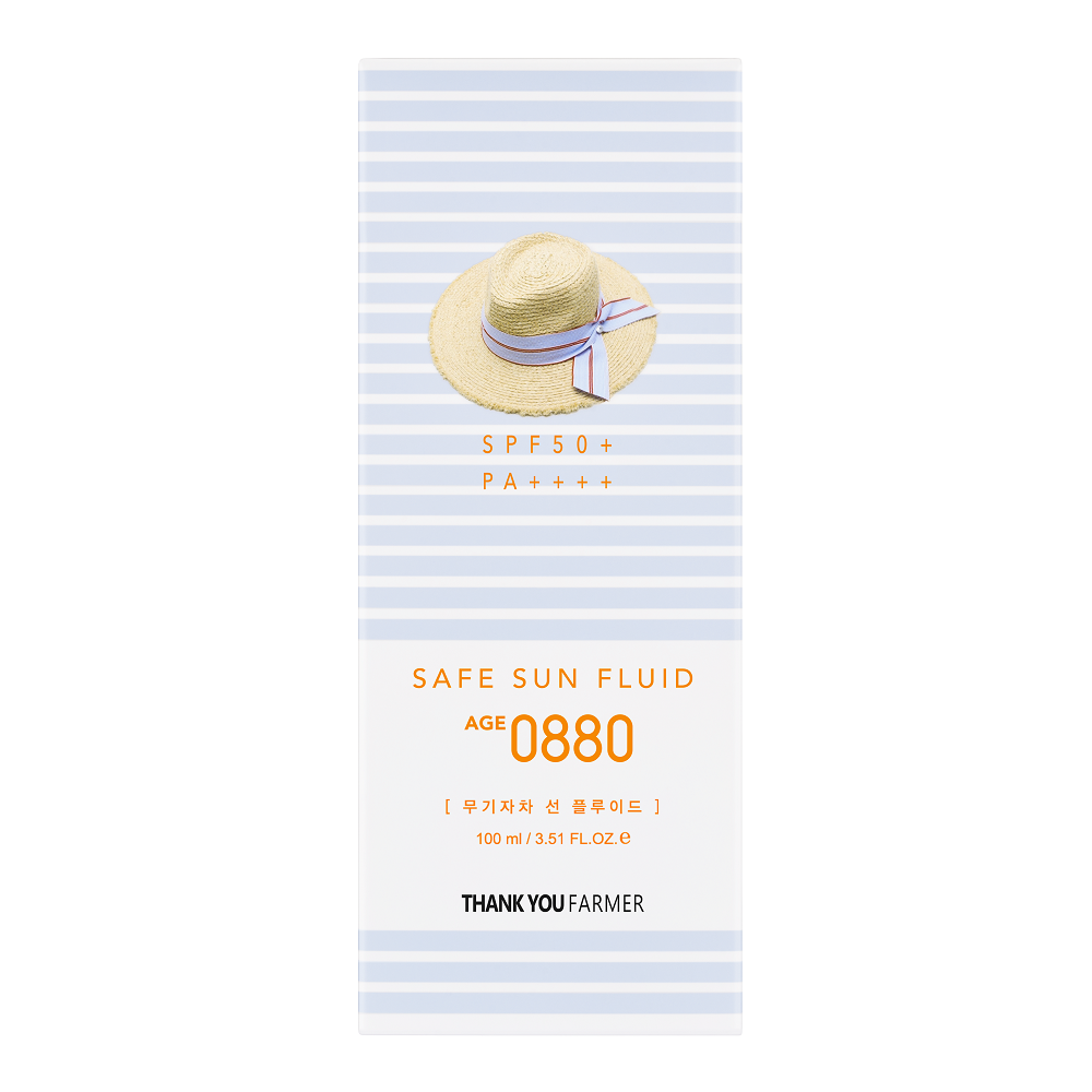 Crema pentru protectie solara cu SPF 50+ PA++++ Safe Sun Fluid Age 0880, 100 ml, Thank You Farmer