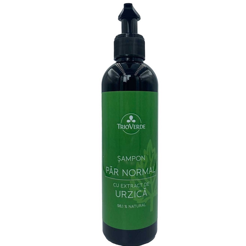 Sampon pentru par normal si gras cu extract de urzica, 250 ml, Trio Verde