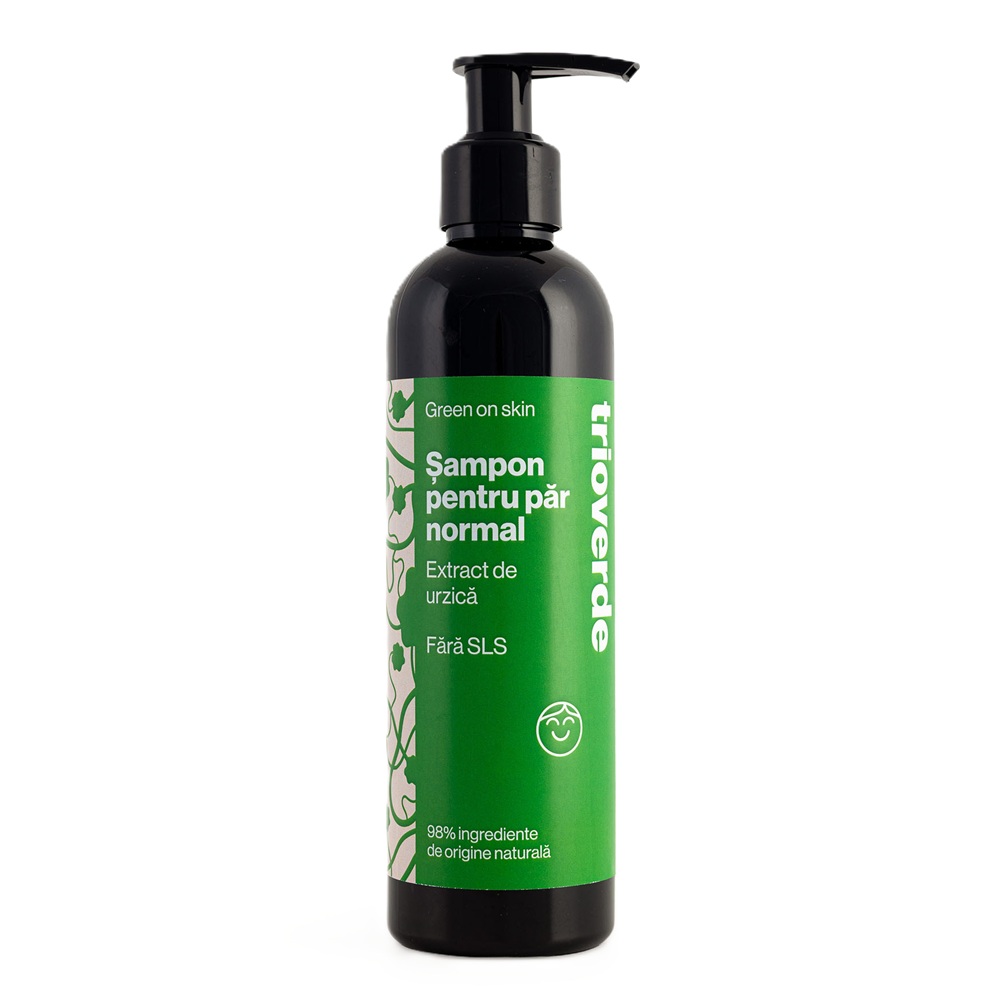 Sampon pentru par normal cu extract de urzica, 250 ml, Trio Verde