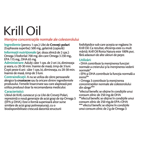 Krill Oil, 500 mg, 30 capsule, Rotta Natura 597987