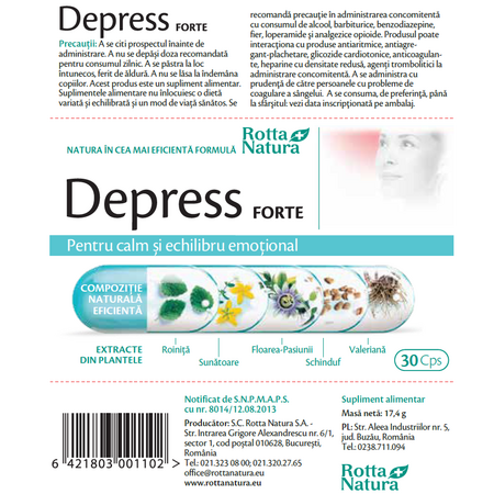 Depress Forte, 30 capsule, Rotta Natura 598055