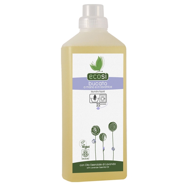 Detergent lichid pentru rufe cu ulei esential de lavanda, 1000 ml, Ecosi