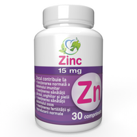 Zinc, 15 mg, 30 comprimate, Justin Pharma