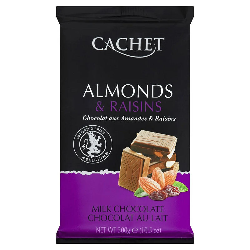 Ciocolata Milk Almond & Raisins, 300g, Cachet 