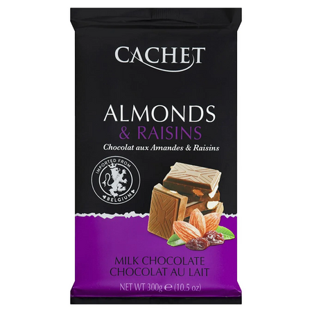 Ciocolata Milk Almond & Raisins, 300g, Cachet 