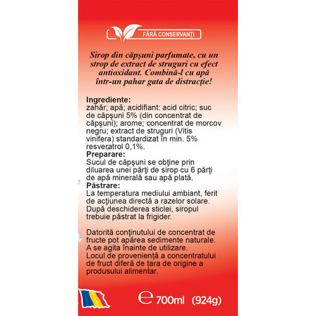 Sirop cu capsuni, 700 ml, Fares 702783
