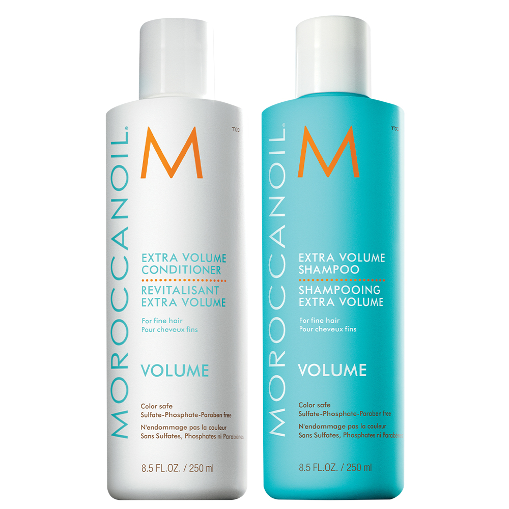 Pachet Sampom + Balsam Extra Volume, 250 ml + 250 ml, Moroccanoil