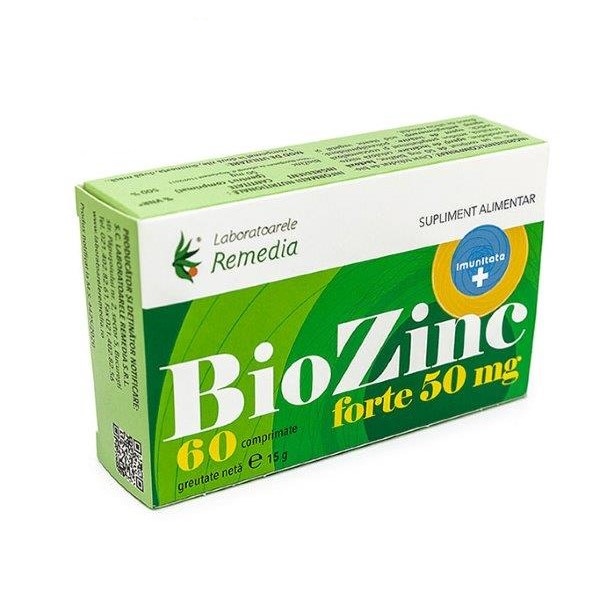 Biozinc Forte 50 mg, 60 comprimate, Remedia 