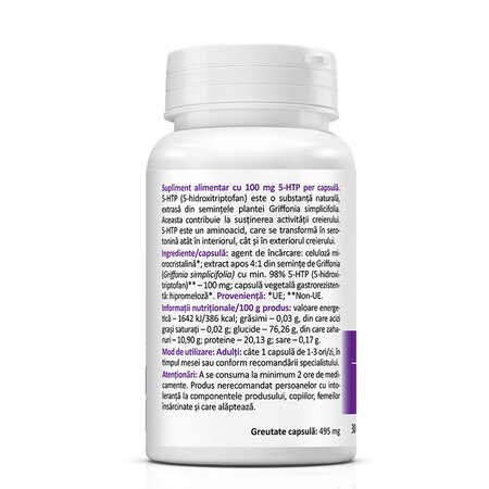 5-HTP, 100 mg, 30 capsule, Zenyth 619222