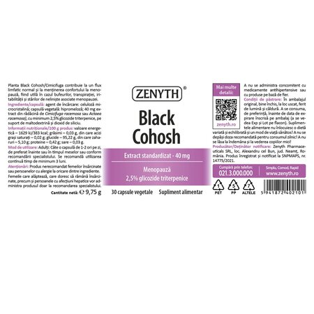 Black Cohosh, 30 capsule, Zenyth 702901