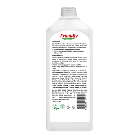 Sapun lichid de maini cu musetel, 1000 ml, Friendly Organic 703120