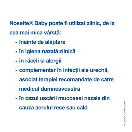 Spray nazal apa de mare izotonica Nosette Baby, 50 ml, Dr. Reddys 589197