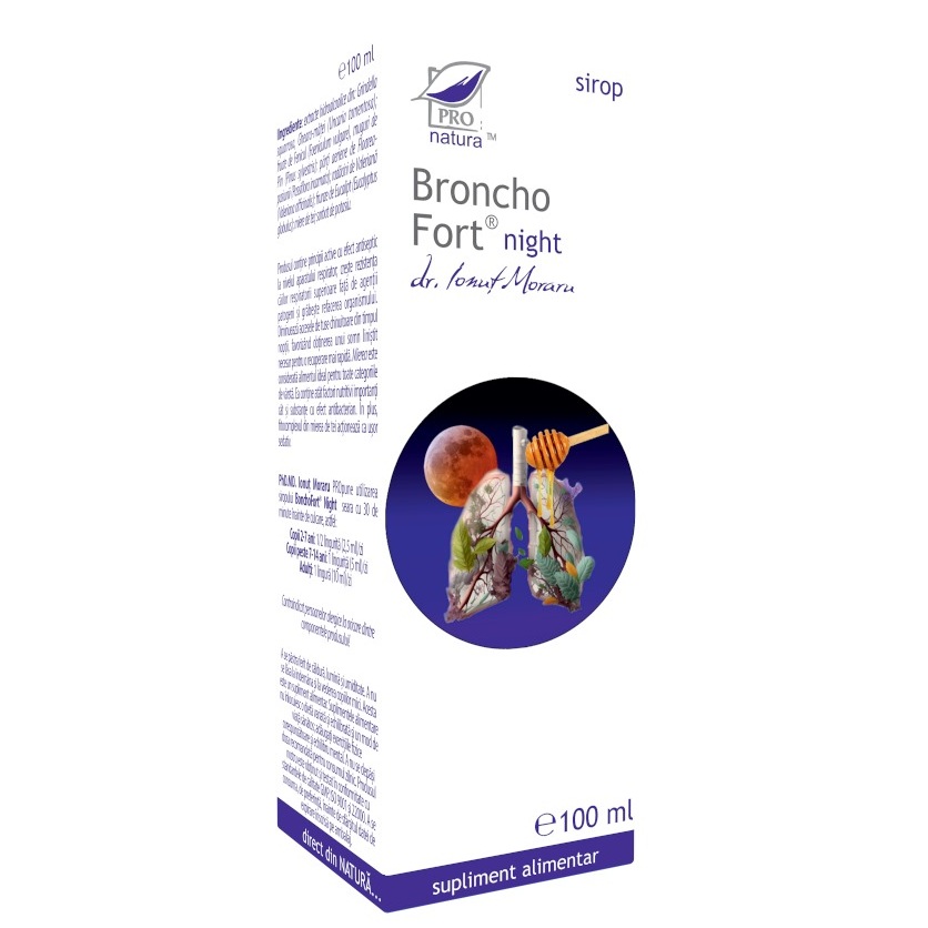 Sirop Broncho Fort Night, 100 ml, Pro Natura