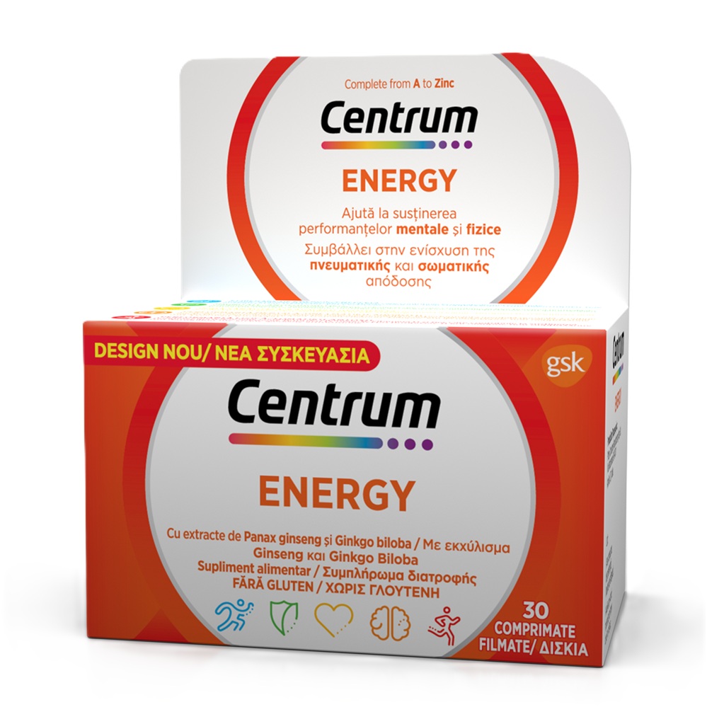 Centrum Energy, 30 comprimate filmate, Gsk